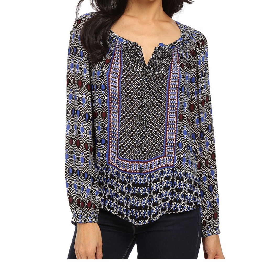 Lucky Brand | Gypsy Ikat Top | Size L